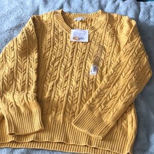 croft & barrow Mustard Cable Knit Sweater
